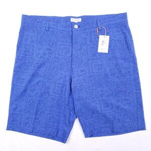 Peter Millar Blue Flat Front Men Shorts